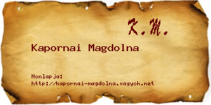 Kapornai Magdolna névjegykártya